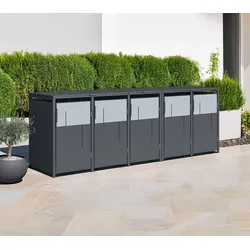 Westmann Tonus 5 | Metall Mülltonnenbox 5er | 5x240 L | Anthrazit - Anthrazit