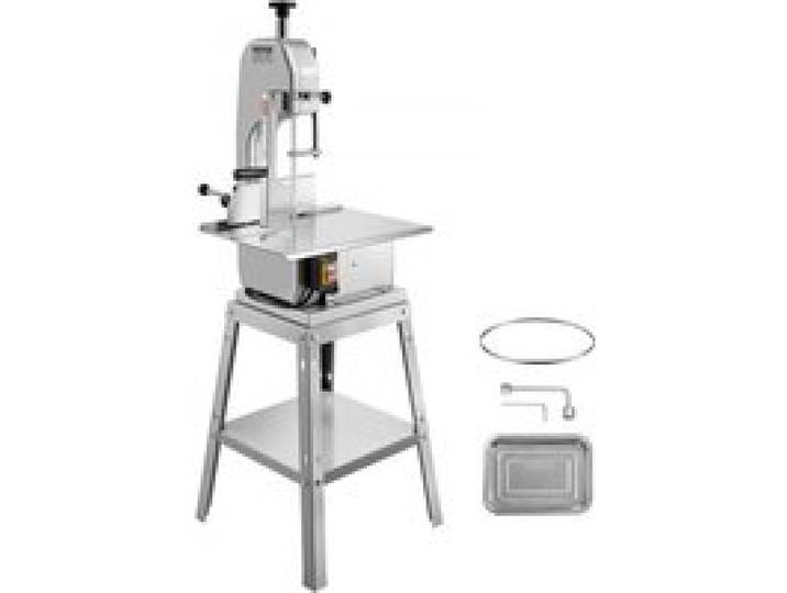 VEVOR Scie à Os de Boucher Électrique 850 W, Scie à Ruban pour Os Commerciale Verticale, Table de Travail 38x48,5 cm, Épaisseur de Coupe Max. 18 cm, pour Viande et Os Congelés Supermarché Restaurant