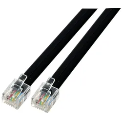 EFB K2413SW.2 Modularkabel schwarz, 2 x RJ11 (6/4) Stecker, 1:1, 2,0 m K2413SW2