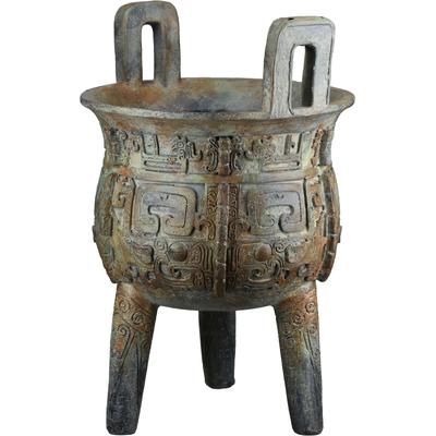 Übertopf GILDE "Übertopf rund Asia", grau, B:22cm, Polyresin (Kunststein), Pflanzgefäße, nicht wasserdicht