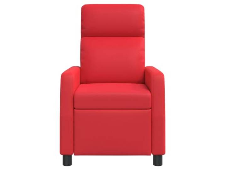 Roter Sessel Recliner aus Kunstleder mit verstellbarer Rückenlehne 115-160 Verstellbarer Neigungswinkel, Schaumstofffüllung, Metallrahmen, leicht zu reinigen, modernes Design