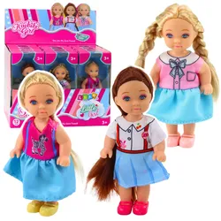 Kaibibi Mini-Puppe mit langen Haaren und buntem Kleid, 12 cm, gemischt