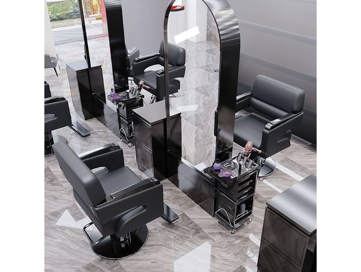 Design salon de coiffure barbier moderne plancher à la mode ergonomique chaise de barbier fauteuil beauté Centro Estetico Arredamento meubles