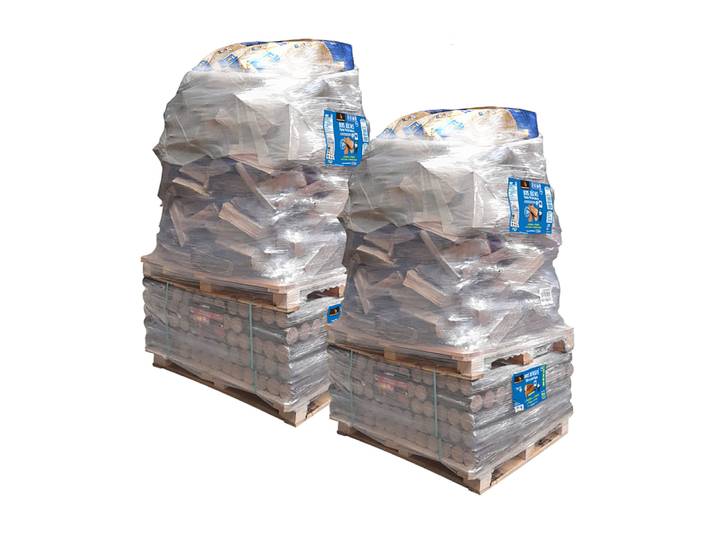 Lot de 2 Pack découverte Woodstock - Bois bûches, bois densifié et allumage