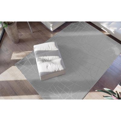 Teppich ME GUSTA "Bijou 125", grau (silberfarben, taupe), B:200cm H:20mm L:290cm, Polyester, Teppiche, Teppich, Glanz Effekt, weicher Flor, Wohnzimmer, Schlafzimmer