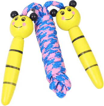 Inspire Picks Classic Kids Cotton Jump Rope Adjustable Kids Jump Rope With Wooden Handles for Bee