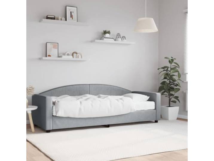 RJPLMFV Tagesbett mit Matratze, Hellgrau, 80 x 200 cm Schlafsofa, bequemer Schaumstoff, Struktur aus Holz, Metall, langlebiger Stoff