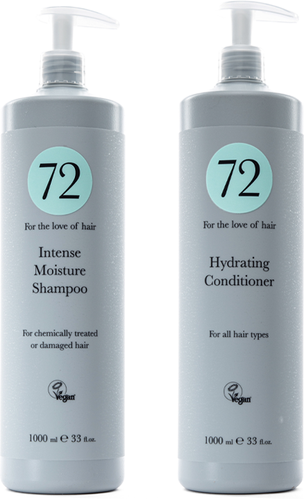 72 Hair Intense Moisture Shampoo 1000ml & Hydrating Conditioner 1000ml