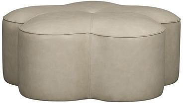 Parker Leather Ottoman - Sand - Ballard Designs