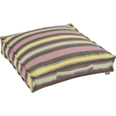 Sitzkissen H.O.C.K. "Yucatan", bunt (lila, salbeigrün, gestreift), B:50cm H:10cm L:50cm, Kunstfaser, Dekokissen_Sitzkissen_Kissenhüllen, Sitzkissen, mit bunten Streifen