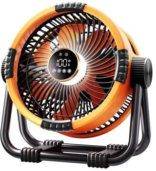 Uplift Picks Rechargeable Camping Fan With Light 20000mAh Portable Tent Ceiling Fan With Hook orange