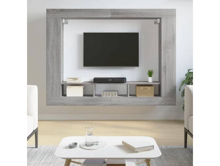 Meilleures Meuble TV - sonoma gris - 152x22x113cm - bois d'ingénierie SSD79963000