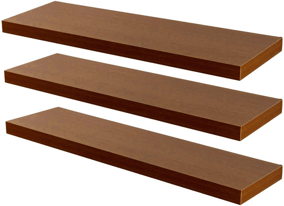 Harbour Housewares 3 -Piece Floating Shelf Brown 3.8cm H x 100cm W x 23.5cm D