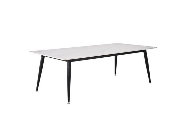 Table basse 140 cm céramique blanc pieds métal noir - RYDER 2 Meubletmoi
