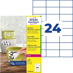 AVZ L4718REV-20 - Folien-Etiketten, wasserfest, eckig, 70 x 37 mm, 480 Stück, weiß