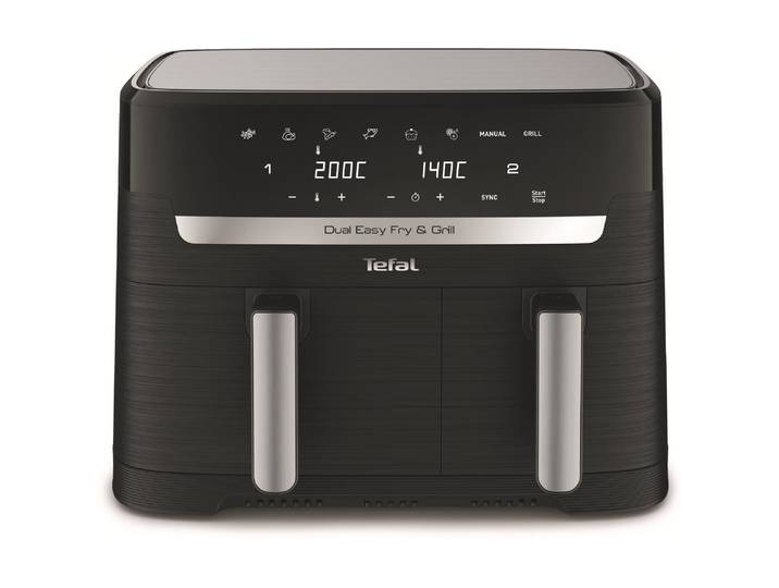 TEFAL Heissluftfritteuse Dual Easy Fry & Grill EY905N , schwarz, B:42cm H:30,6cm T:40cm, Fritteusen, Heissluftfritteuse