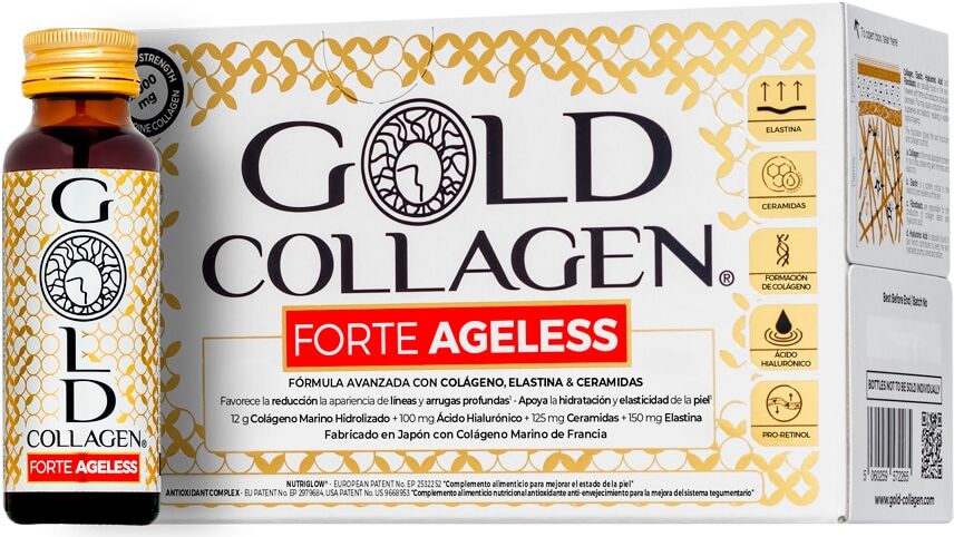 Gold Collagen 10 Botellas Forte Ageless .  (10 unidades)