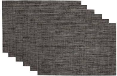 DII Grey Tonal Tweed Placemat Set of 6