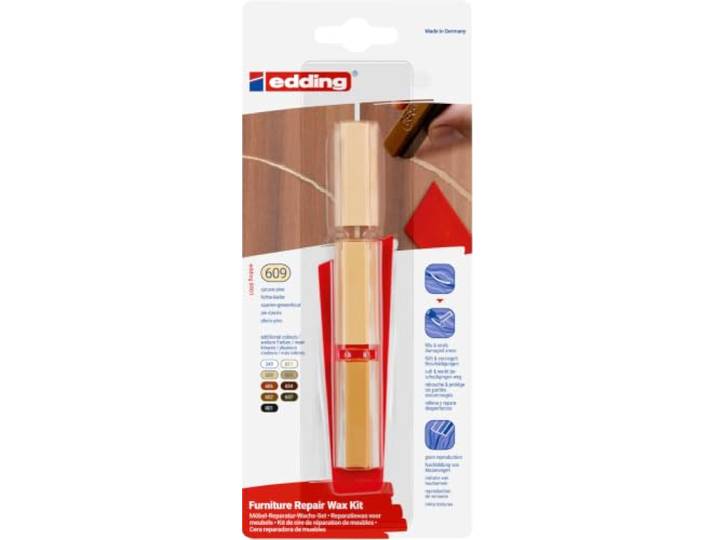 edding 8901 reparatieset voor meubels - vurenhout-grenenhout - voor het opvullen en repareren van krassen en gaten bij meubels en op andere houten oppervlakken