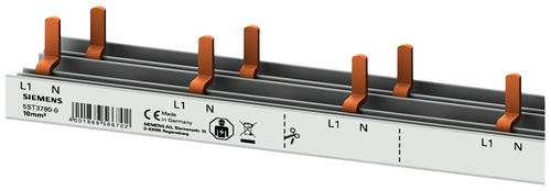 Siemens 5ST37800 Stiftsa.schiene kompakt, 10mm2 Anschluss 1p/N AFDD 5SM6 + Kompaktgerät 1 TE Stiftsammelschiene 1St.