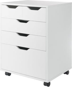 Winsome Wood Halifax Bins & Drawers Storage Mobile Cabinet, White