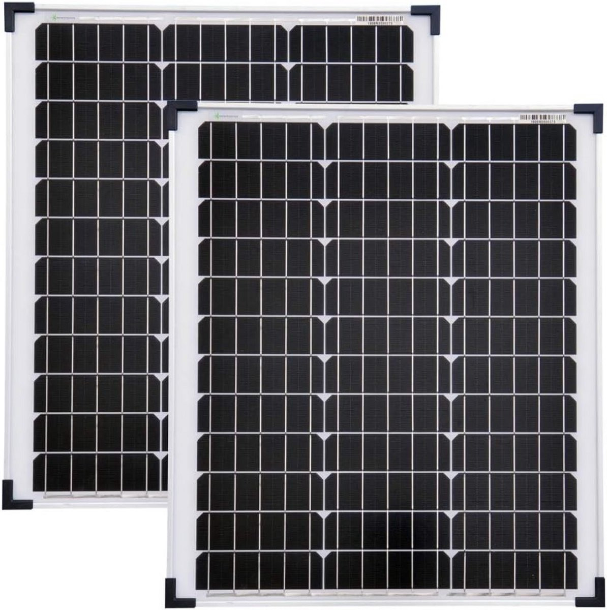 Set van 2x 50W Monokristallijne Zonnepanelen in het zwart voor 12V/24V systemen
