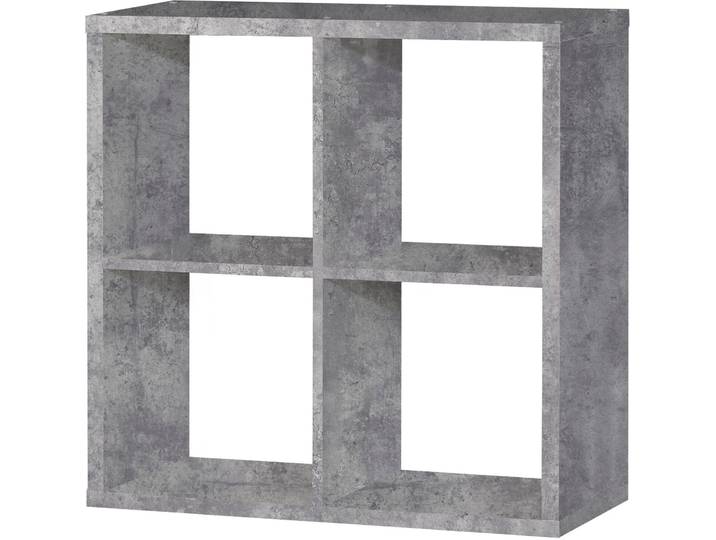 Standregal FORTE Mauro , grau (betonoptik lichtgrau), B:72,7cm H:72,8cm T:32,9cm, Holzwerkstoff, Regale, Standregal, Fachgrösse 33x33cm, 4 Fächer
