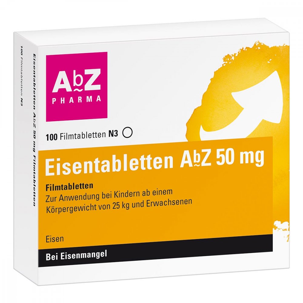 AbZ Pharma GmbH Eisentabletten AbZ 50 mg Filmtabletten 06683738