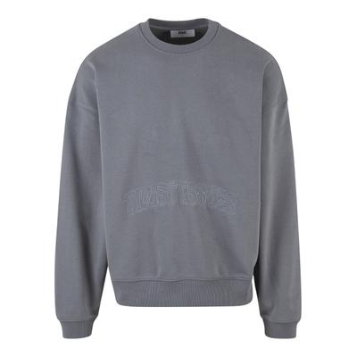 Sweater DEF "DEF DEF Trust Issues Pullover", Herren, Gr. L, grau (stormy weather), 80% Baumwolle, 20% Polyester, unifarben, Rundhals, Sweatshirts Sweater