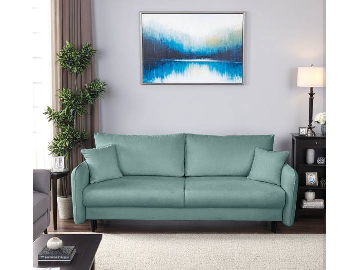 Schlafsofa Jokel Türkis Webstoff Aranja 216 x 96 x 102cm Modern