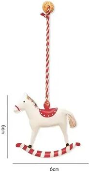 Discount Dollar Deals Christmas Hanging Decoration, Nordic Angel Cartoon Soldiers Ornaments, Double Sided Iron Art Tree Drop DIY Holiday Decor horse Red