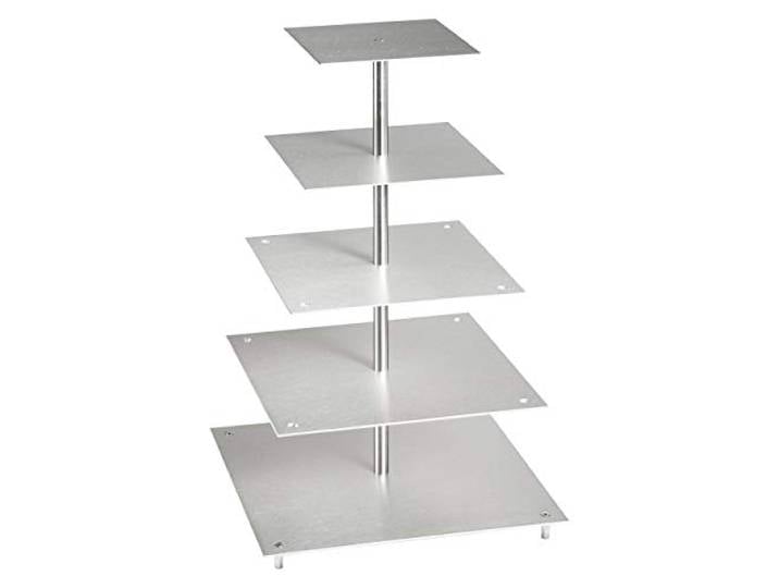 Tortenständer Aluminium Hochzeit Party 5 Etagen Hochzeitstortenständer Alu Eckig 21x21-26x26-31x31-36x36-41x41 cm