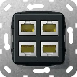 Gira Modular Jack RJ45 Cat6A swma 4-fach LSA Plus 569910