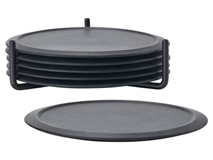 Silicone Coasters Set of 6\, Black