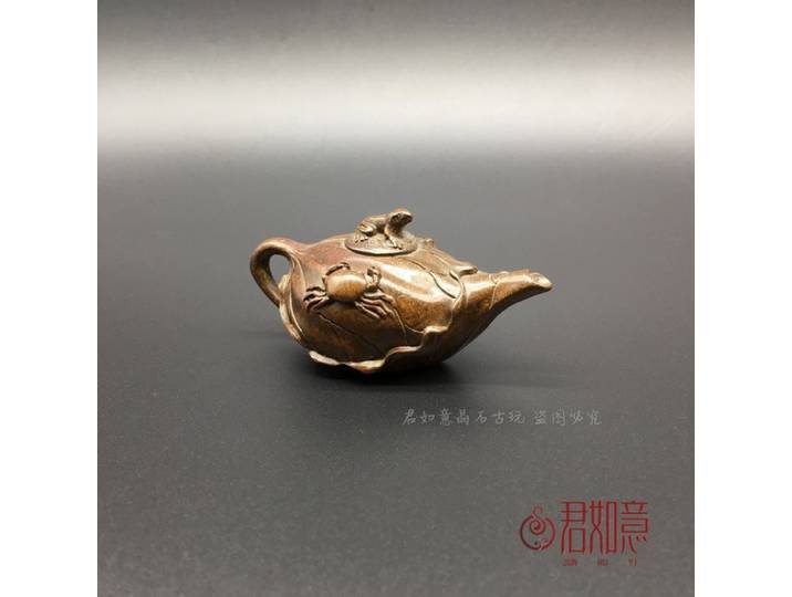 Mini Pot pur grenouille crabe solide citrouille théière cuivre thé animal de compagnie bouilloire d'eau ornement Copperware Collection