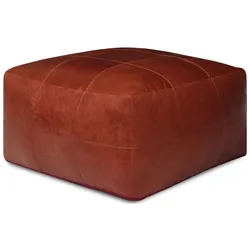 Pouf Anneta aus Leder 75x75 cm, Braun