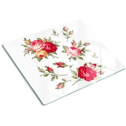 GLASPLATTE 60x52 cm Rosen