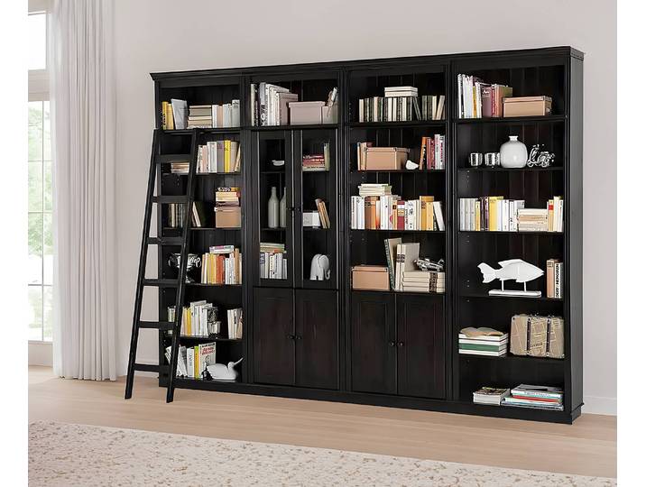 Bibliothèque massive G Pin massif verni Marron/Epicéa Havanna 296 x 223 x 37cm
