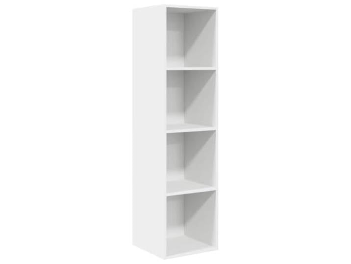 GKHPYURE TV-Schrank für die Wand, weiß, 37 x 37 x 142,5 cm, Holz 4 Fächer, vertikale oder horizontale Montage, Kapazität 50 kg, einfache Reinigung