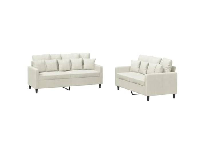 RJPLMFV 2-teiliges Sofa-Set, Velours, cremefarben Struktur aus Sperrplatte und Metall, gepolsterte Sitzfläche, 110 kg pro Sitz, bequem
