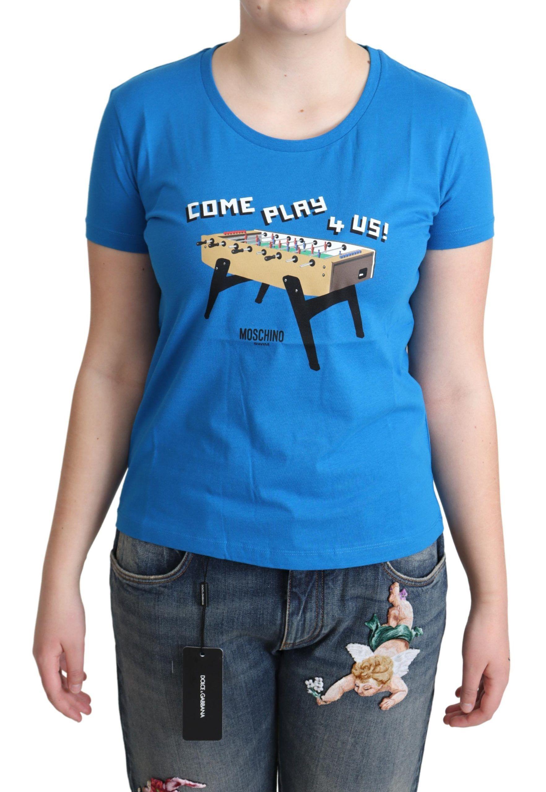 Moschino Voetbal T-shirt Blauw