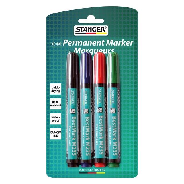 Stanger BestMark M235 Permanentmarker-Set farbsortiert 1,0 - 3,0 mm, 4 St. (4x) (712012)