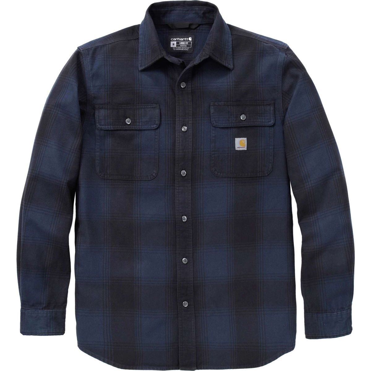 Carhartt Hubbard Loose LS Plaid Shirt deep smoke blue (HV8) S REG 107013-HV8SREG