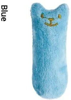 Uplift Essentials Plush Vocalizing Catnip Kickers & Teeth Grinding Toys blue