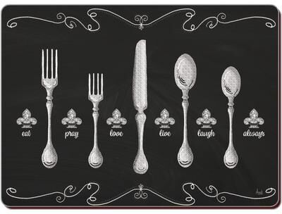 CounterArt Set of 2 Hardboard Placemats, Set the Table