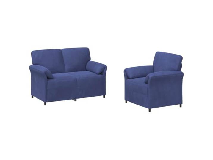 Todiikf Couch Set 2-Teilig Samt Sofagarnitur Polizeiblau Polstermöbel Modernes Polstersofa Duo aus weichem Samtstoff mit stabilem Metallgestell für Wohnzimmer und Lounge.