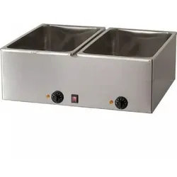 Bain Marie - AMITEK BM216 - 230 V - 1000 + 1000W Leistung - 2 Wannen