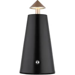 LED Tischlampe Tischleuchte Wohnzimmerlampe Touchdimmer Schwarz Cappuccino Metall H 19 cm