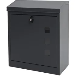 Décoshop26 - Abschließbarer pulverbeschichteter Briefkasten 52x44x25 cm anthrazitschwarz 04_0005901
