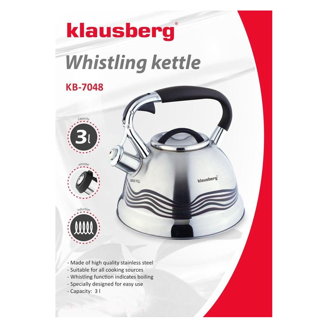 Klausberg STEEL KETTLE INOX 3.0L KB-7048 (3 l) (KB-7048)